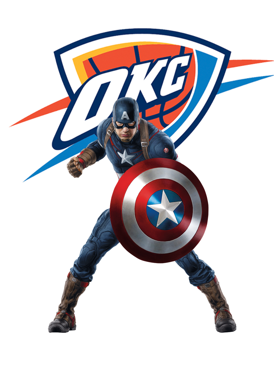 Oklahoma City Thunder Captain America Logo vinyl decal